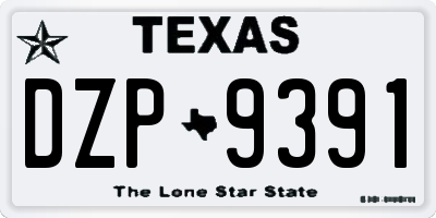 TX license plate DZP9391