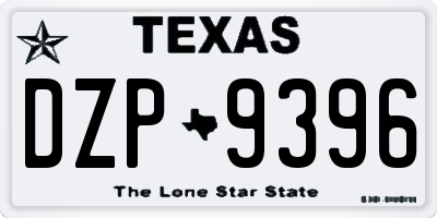 TX license plate DZP9396