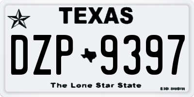 TX license plate DZP9397