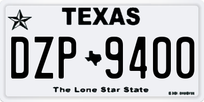 TX license plate DZP9400