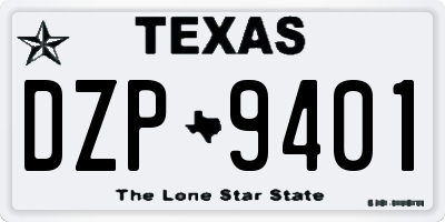 TX license plate DZP9401