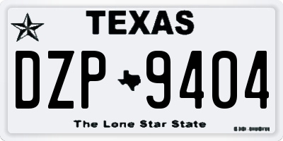 TX license plate DZP9404