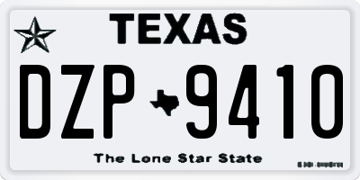 TX license plate DZP9410