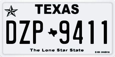 TX license plate DZP9411