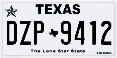 TX license plate DZP9412
