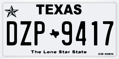 TX license plate DZP9417