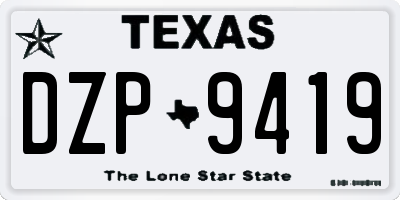 TX license plate DZP9419