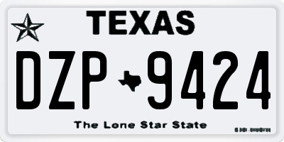 TX license plate DZP9424