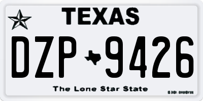 TX license plate DZP9426