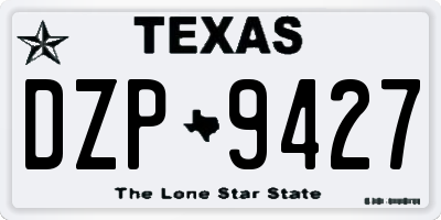 TX license plate DZP9427