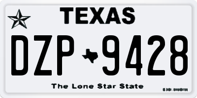 TX license plate DZP9428