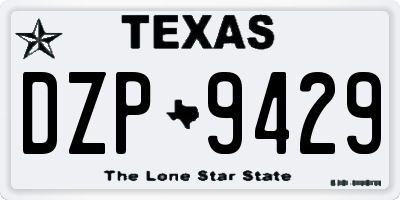 TX license plate DZP9429