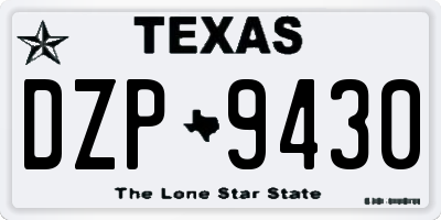 TX license plate DZP9430