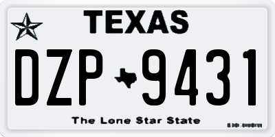TX license plate DZP9431
