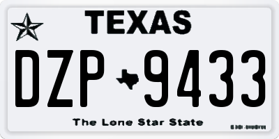 TX license plate DZP9433