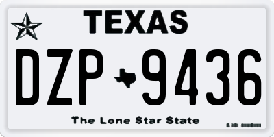 TX license plate DZP9436