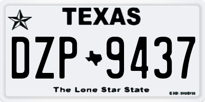 TX license plate DZP9437
