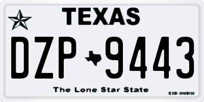 TX license plate DZP9443