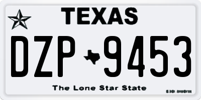 TX license plate DZP9453