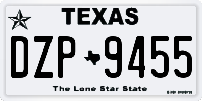 TX license plate DZP9455