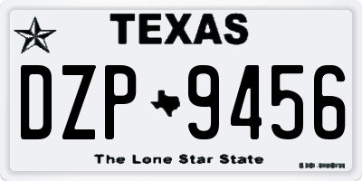 TX license plate DZP9456