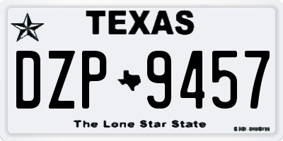 TX license plate DZP9457
