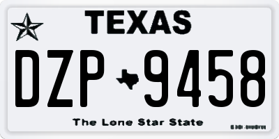 TX license plate DZP9458