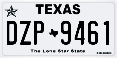 TX license plate DZP9461