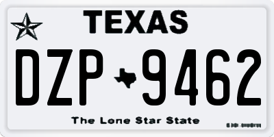 TX license plate DZP9462