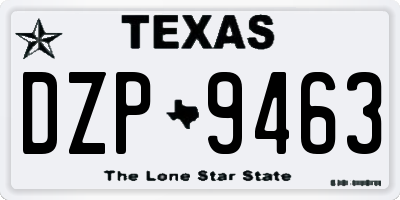 TX license plate DZP9463