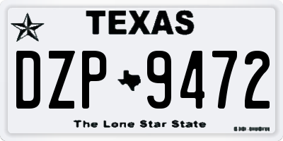 TX license plate DZP9472