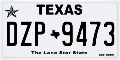 TX license plate DZP9473