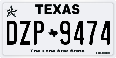 TX license plate DZP9474