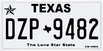 TX license plate DZP9482