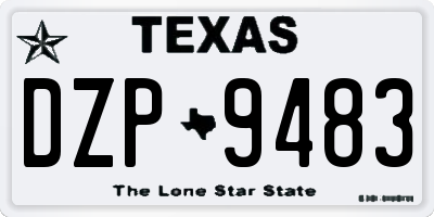 TX license plate DZP9483