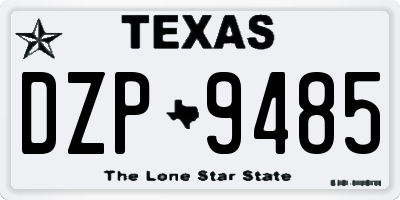 TX license plate DZP9485