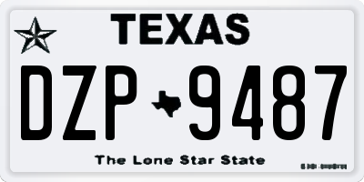TX license plate DZP9487