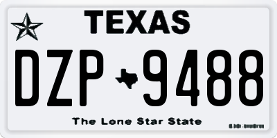 TX license plate DZP9488