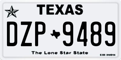 TX license plate DZP9489