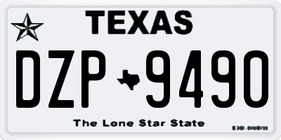 TX license plate DZP9490