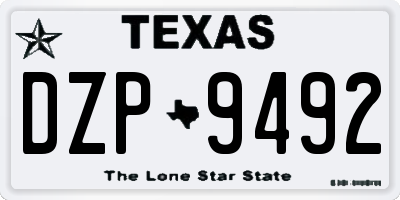 TX license plate DZP9492