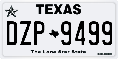 TX license plate DZP9499