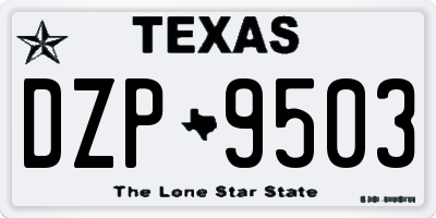 TX license plate DZP9503