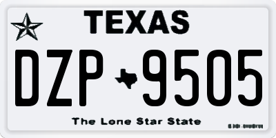TX license plate DZP9505