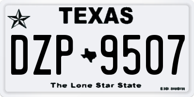 TX license plate DZP9507