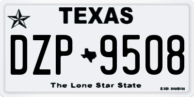 TX license plate DZP9508