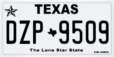 TX license plate DZP9509