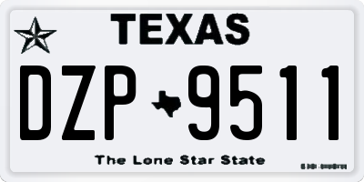 TX license plate DZP9511