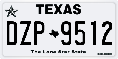 TX license plate DZP9512
