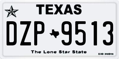 TX license plate DZP9513